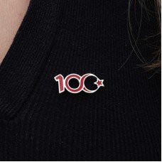 Gümüş Ay Yıldız 100.Yıl Rozet