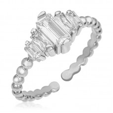 Gümüş Ayarlanabilir Baget Kadın Yüzük