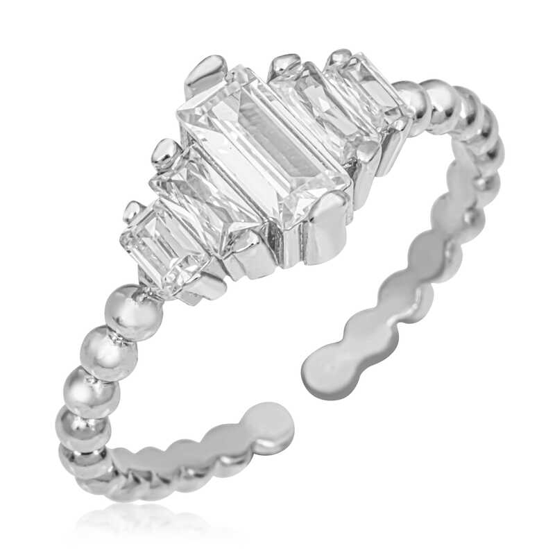 Gümüş Ayarlanabilir Baget Kadın Yüzük Gümüş Ayarlanabilir Baget Kadın Yüzük