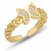 Gümüş Ayarlanabilir Gold Kelebek Kadın Yüzük
