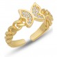 Gümüş Ayarlanabilir Gold Kelebek Kadın Yüzük