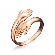 Gümüş Rose Sarılan Eller Yüzük