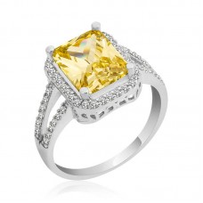 Gümüş Baget Kare Bayan Yüzük