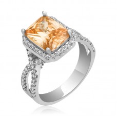 Gümüş Baget Kare Bayan Yüzük