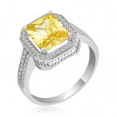 Gümüş Baget Kare Bayan Yüzük