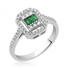 Gümüş Baget Kesim Bayan Yüzük