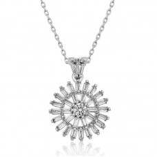 Gümüş Baget Taşlı Bayan Kolye