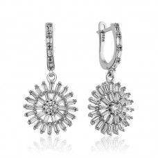 Gümüş Baget Taşlı Bayan Küpe