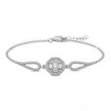 ​Gümüş Baget Taşlı Bileklik