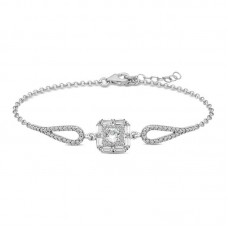 ​Gümüş Baget Taşlı Bileklik