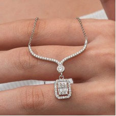 Gümüş Baget Taşlı Gerdanlık Model Kadın Kolye