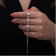 ​Gümüş Baget Taşlı Kadın Bileklik