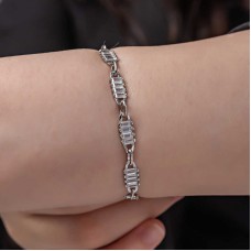 Gümüş Baget Taşlı Kadın Bileklik