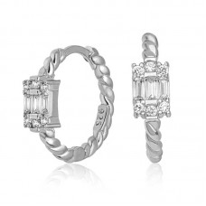 Gümüş Baget Taşlı Kadın Küpe