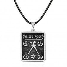 Gümüş Barbaros Hayrettin Paşa Sancağı İşlemeli Kolye