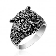 Gümüş Baykuş Erkek Yüzük