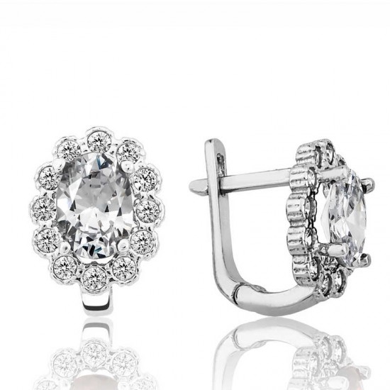 Gümüş Beyaz Çiçek Desenli J Kadın Küpe Gümüş Beyaz Çiçek Desenli J Kadın Küpe