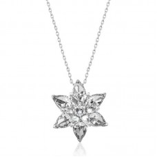 Gümüş Beyaz Lotus Çiçeği Bayan Kolye