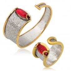 Gümüş Bileklik ve Yüzük Set