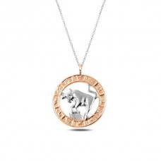 ​Gümüş Rose Boğa Burcu Kolye