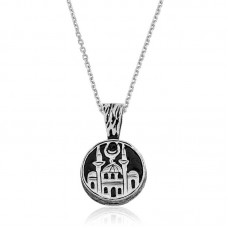 Gümüş Cami Desenli Cevşen Kolye