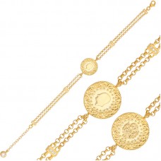 Gümüş Çeyrek Altın Kaplama Kadın Bileklik