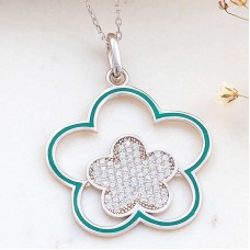 ​Gümüş Çiçek Desenli Kadın Kolye