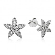 Gümüş Çiçek Çivili Küpe