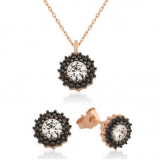 Gümüş Çiçek Tektaş Bayan Set