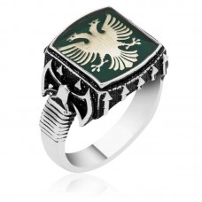 Gümüş Çift Başlı Kartal Yüzük