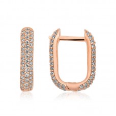 Gümüş Çift Taraflı Beyaz Taşlı J Bayan Küpe