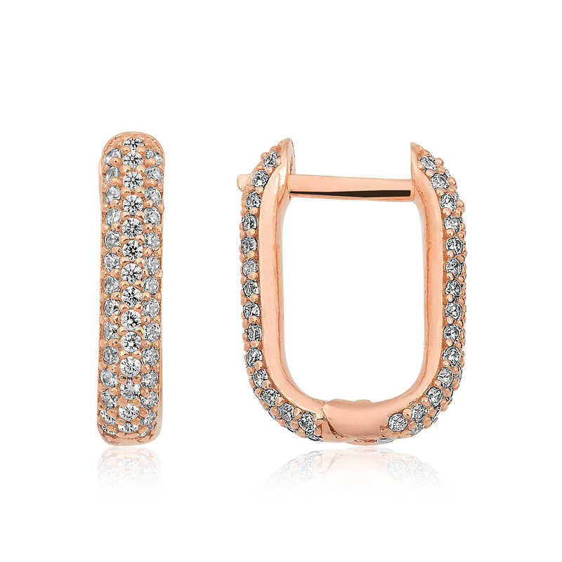 Gümüş Çift Taraflı Beyaz Taşlı J Bayan Küpe Gümüş Çift Taraflı Beyaz Taşlı J Bayan Küpe