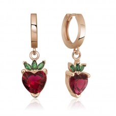 Gümüş Çilek Figür Meyve Küpe