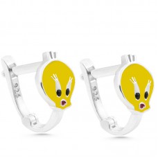 Gümüş Civciv Çocuk Küpesi