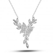 Gümüş Daldaki Kelebek Kadın Kolye