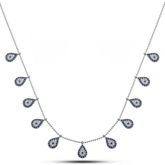 Gümüş Damla Nazarlı Şans Kadın Kolye Gümüş Damla Nazarlı Şans Kadın Kolye