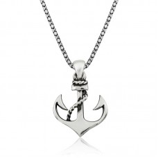 Gümüş Deniz Çapası Erkek Kolye