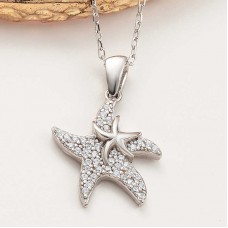 Gümüş Deniz Yıldızı Kadın Kolye