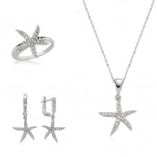 Gümüş Deniz Yıldızı Bayan Set