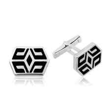 Gümüş Desenli Kol Düğmesi