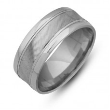 Gümüş Desenli Rodyum Alyans