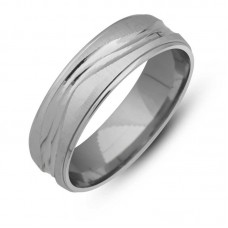 Gümüş Desenli Rodyum Alyans