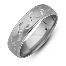 Gümüş Desenli Rodyum Alyans