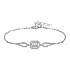 ​Gümüş Dikdörtgen Baget Bileklik