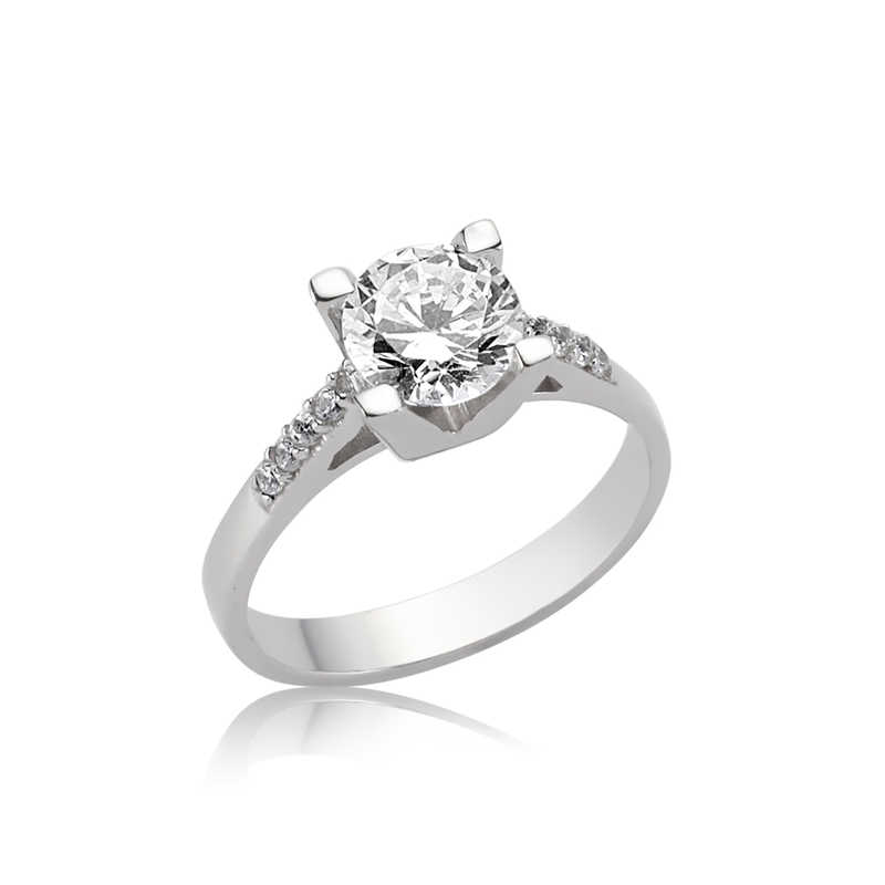 Gümüş Tek Taş Bayan Yüzük Gümüş Tek Taş Bayan Yüzük