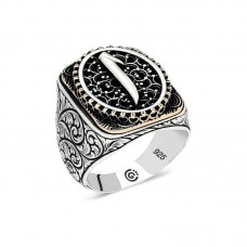 Gümüş Elif Oval Erkek Yüzük