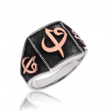 Gümüş Elif Vav Erkek Yüzük