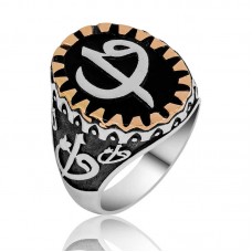 ​Gümüş Elif Vav Erkek Yüzük