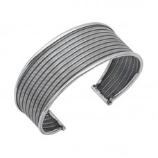 Gümüş Eskitme Desenli Kadın Bilezik