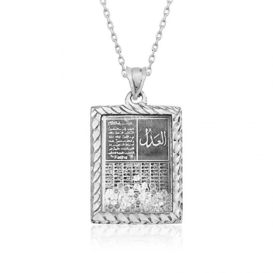 Gümüş Fatiha Ve Esma'ül Hüsna Yazılı Kolye Gümüş Fatiha Ve Esma'ül Hüsna Yazılı Kolye